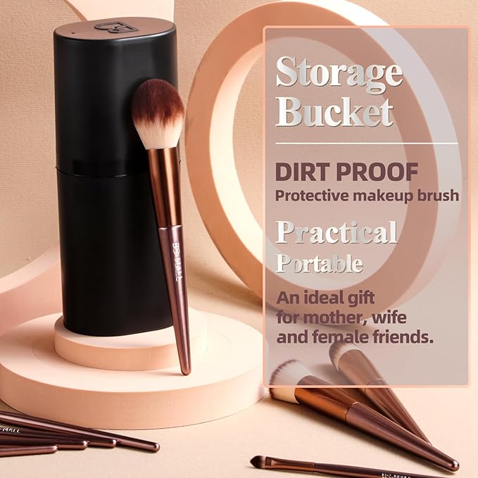 BS-MALL Makeup Brush Set 18 Pcs Premium Synthetic Foundation Powder Concealers Eye shadows Blush Makeup Brushes with black case (B-Brown)-GlimoraGlow