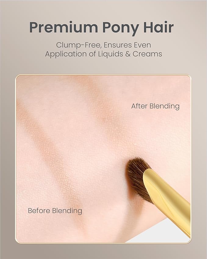 Desert Oak Series Nose Contour Brush - Angled Pony Hair Bristles for Seamless Sculpting, Dual-Use with Cream/Powder, Ebana Handle & Brass Ferrule (CM 179)-GlimoraGlow