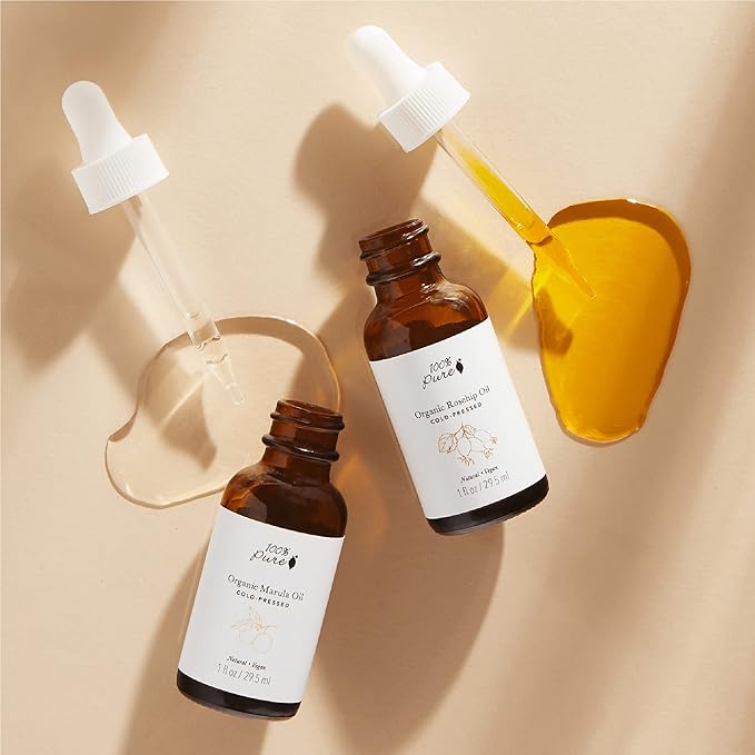 100% PURE Organic Rosehip Oil Moisturizer For Face, Body, Hair Hydrating Vitamins & Omega Fatty Acids Support Glowing, Plumped Up Youthful Skin - Natural Cold-Pressed Facial Radiance - Vegan - 1oz-GlimoraGlow