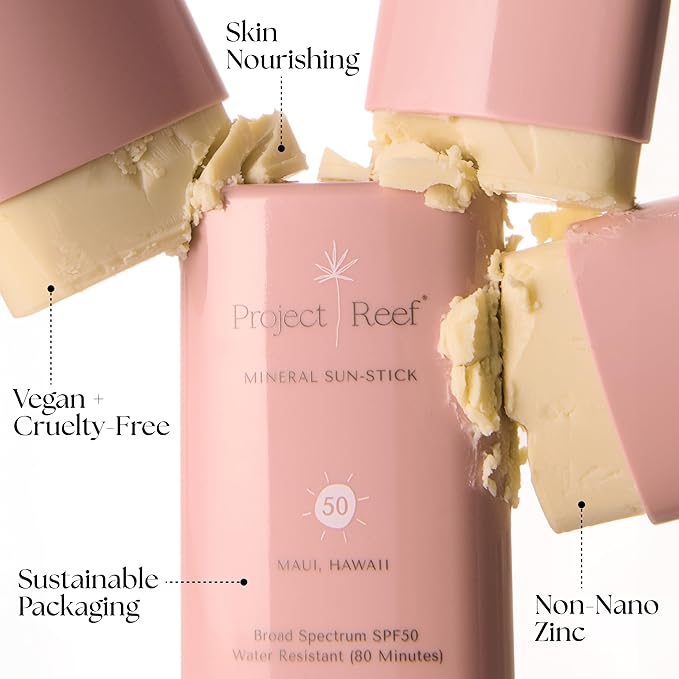 SPF 50 Sheer Mineral Sunscreen Stick - Vegan, Reef Safe, Non-Nano Zinc, Face Sunblock Stick, No White Residue, Pocket Size, Ideal for Travel & Kids .05 oz-GlimoraGlow