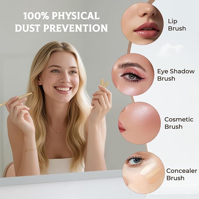 Unaone 2 Pack Lip Brush for Lipstick, Dual-Ended Lip Makeup Brush with Lid, Lipstick Brush for Lip Gloss-GlimoraGlow