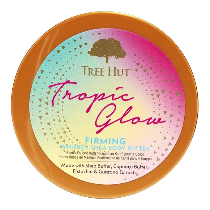 Tree Hut Tropic Glow Whipped Body Butter, Warm Scent with Almond, Golden Amber, and Australian Sandalwood, Long-Lasting Hydration for Soft, Glowing Skin, 8.4 oz-GlimoraGlow