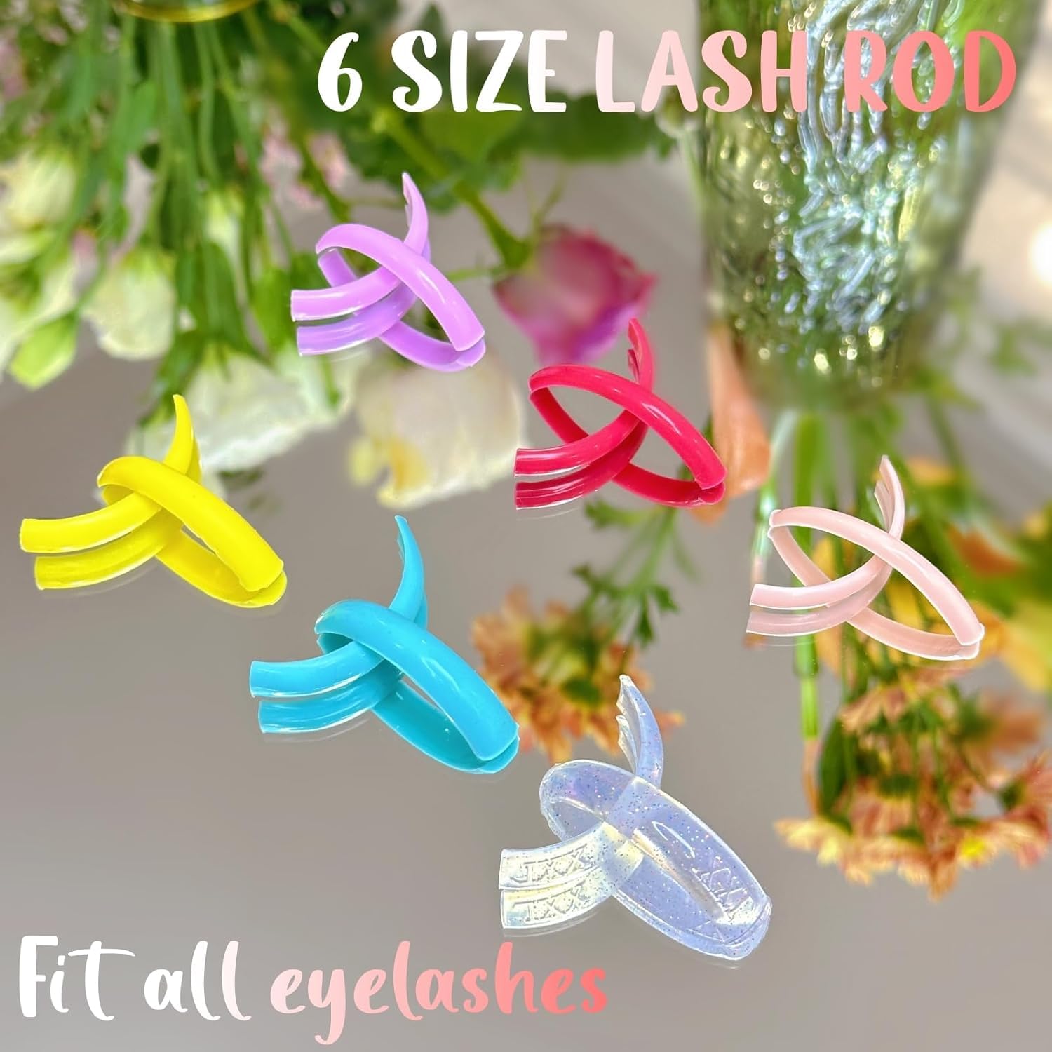 Eyelash Perm Pads Lash Lift Rods Lollipop Eyelash Perm Silicone Pads 6 Sizes Reusable Soft Lash Lift Pads Shield for Different Length Eyelashes Perfect Lifting (colorful)-GlimoraGlow
