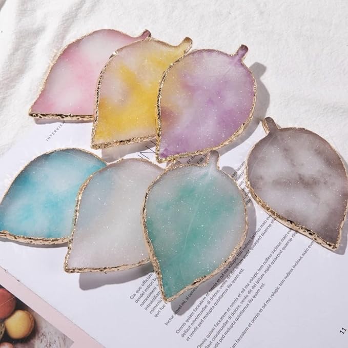 1 Piece Nail Art Palette Nail Polish Palette Mixing Palette Makeup Plate Nail Plate for Nail Art Nail Tip Holder Nail Art Display (gray leaf)-GlimoraGlow