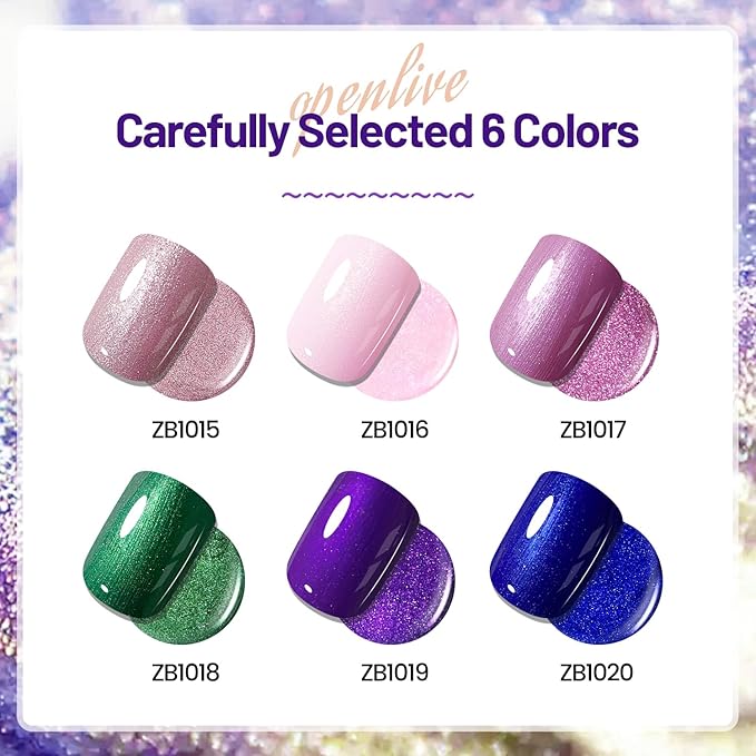 10ml 6 Colors Nail Polish Set Dark Green Pink Glitter Deep Blue Series Nail Polish Gifts for Women-GlimoraGlow