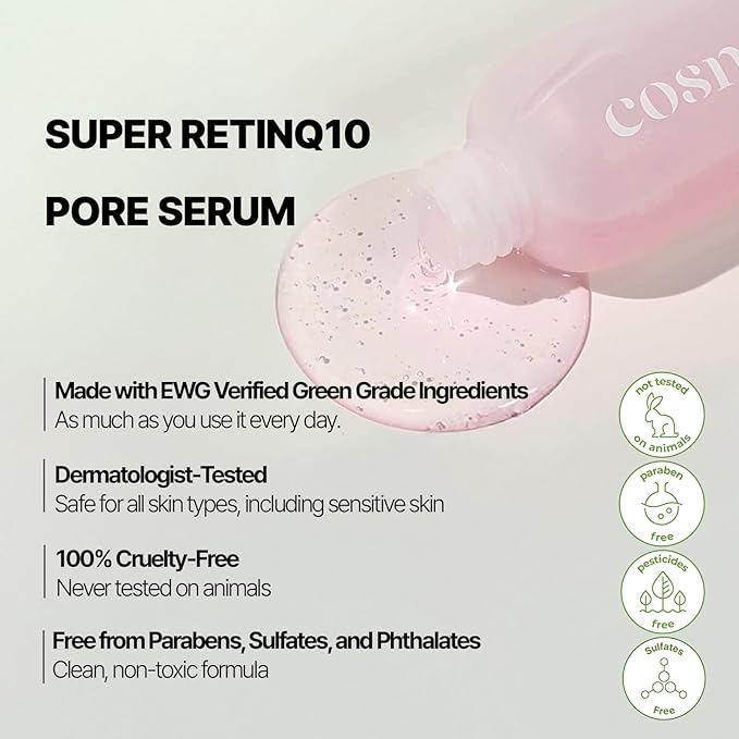 COSNOLOGY Retinol Anti-aging Serum with Coenzyme Q10,EGF,Pore Minimizing,Wrinkle Reduction,Centella Extract for Skin Soothing & Hydration | Clean Beauty, 2.70 fl.oz(80ml) | Korean Skincare-GlimoraGlow