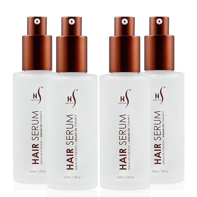 HerStyler Serum, 4 Pack - Hair Styling Agent with Argan Oil for Dry, Damaged Hair - Frizz Control Serum for Straightening, Shine, Trendy Tresses-GlimoraGlow