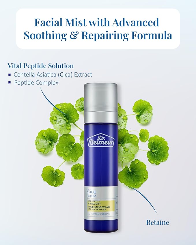 Advanced CICA Intense Mist for Sensitive Skin (4.1fl oz) - Ultra Fine Mist for Soothe, Hydrate. Korean Skin Care. Centella Asiatica, Betaine.-GlimoraGlow