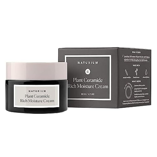 Naturium Plant Ceramide Rich Moisture Cream, Hydrating & Anti-Aging Skincare, 1.7 oz-GlimoraGlow