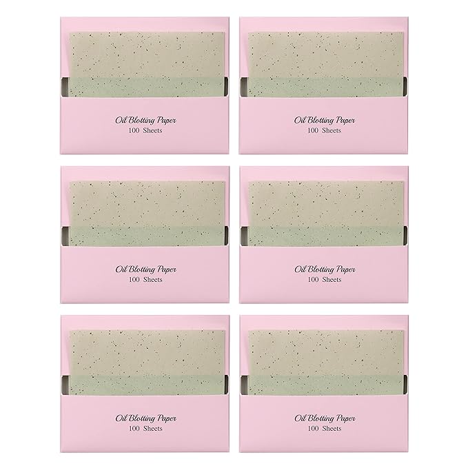 [600 Counts Refills Only] Green Tea Natural Oil Blotting Sheets for Face with Mirror Case and Refills-GlimoraGlow