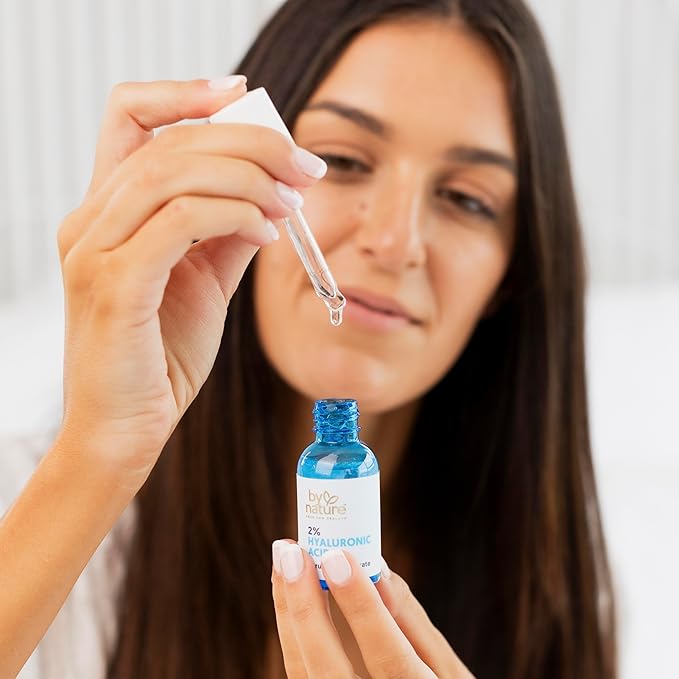 By Nature 2% Hyaluronic Acid Serum for Face & Neck - Skincare from New Zealand - 2% Hyaluronic Acid Facial Serum Concentrate - 1fl. Oz-GlimoraGlow