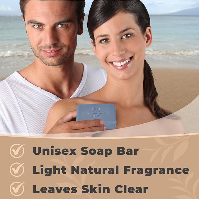 One With Nature Dead Sea Salt Lavender Soap 4oz 3-Pack – Soothing and Exfoliating Soap Bar with Dead Sea Minerals for Face & Body, for Men & Women-GlimoraGlow
