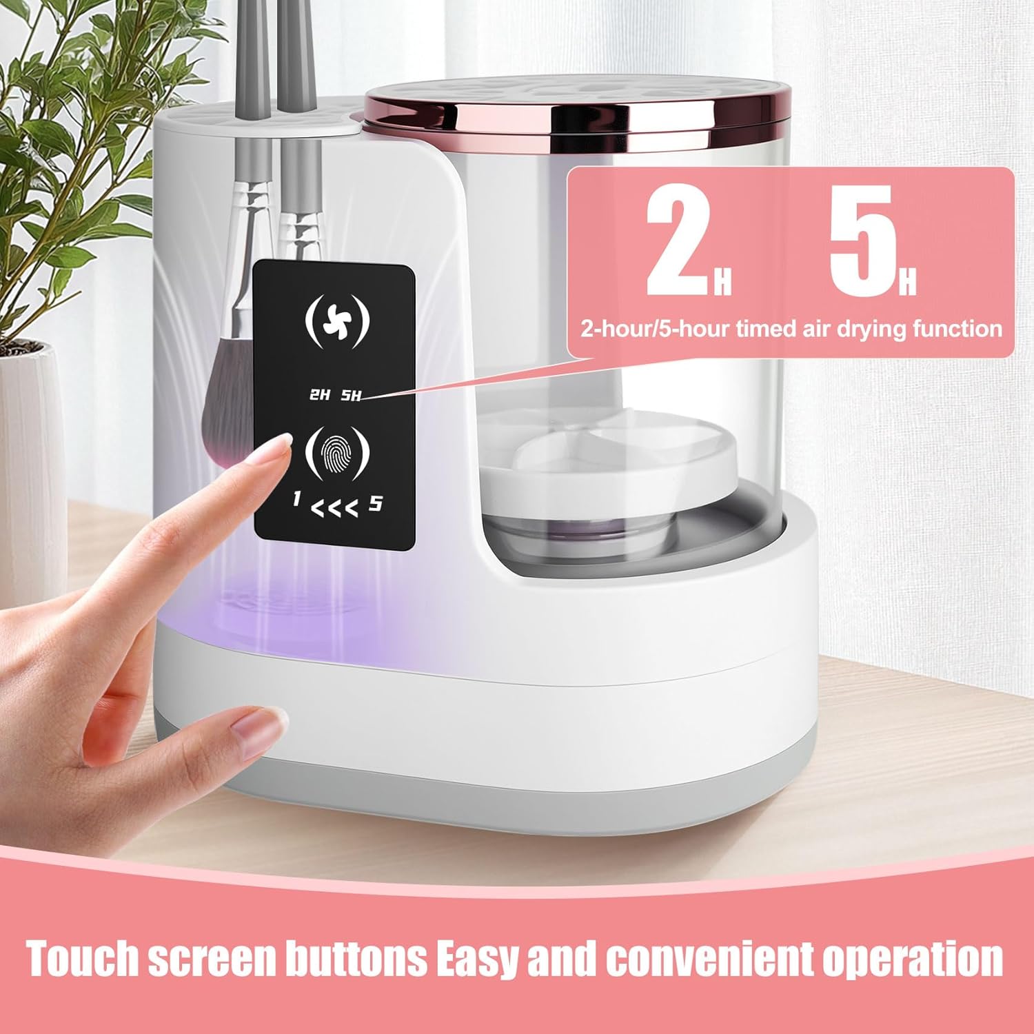 3 IN 1 Electric Makeup Brush Cleaner Machine, With Make up Brush Dryer- USB Makeup Brush Cleaner. Automatic Washer Cosmetic Brushes Cleaner Tool for All Size Beauty Swirl Cosmetic Brush Cleaner (XL)-GlimoraGlow