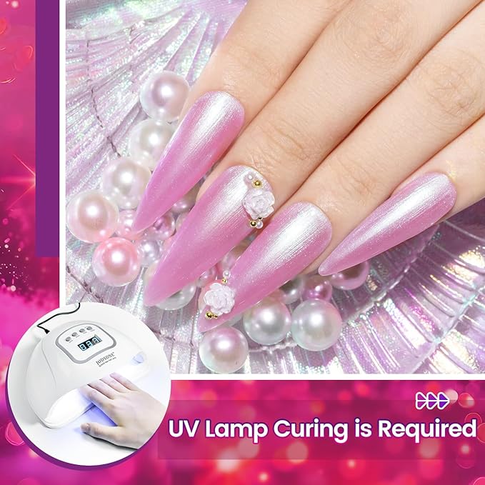 JODSONE 10ml Gel Nail Polish Set Red Glitter 6Colors Glitter Rose Red Gel Polish Lacquer Glossy Art for Nail and Salon Need U V Lamp-GlimoraGlow