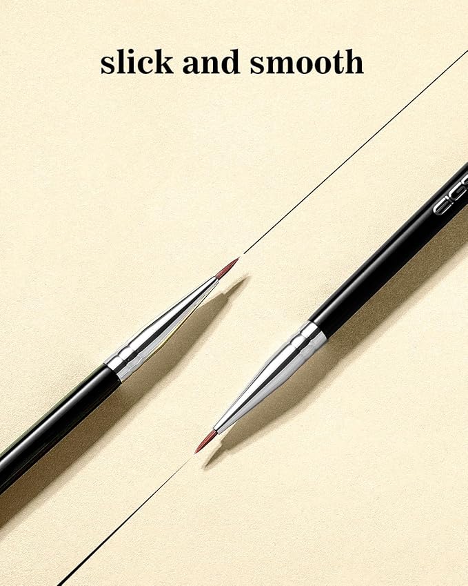 Eyeliner Brush Ultra Fine Point Premium Gel Eyeliner Brush Nylon Bristles Professional Makeup Tools for Lquid Powder And Paste Black (E819)-GlimoraGlow