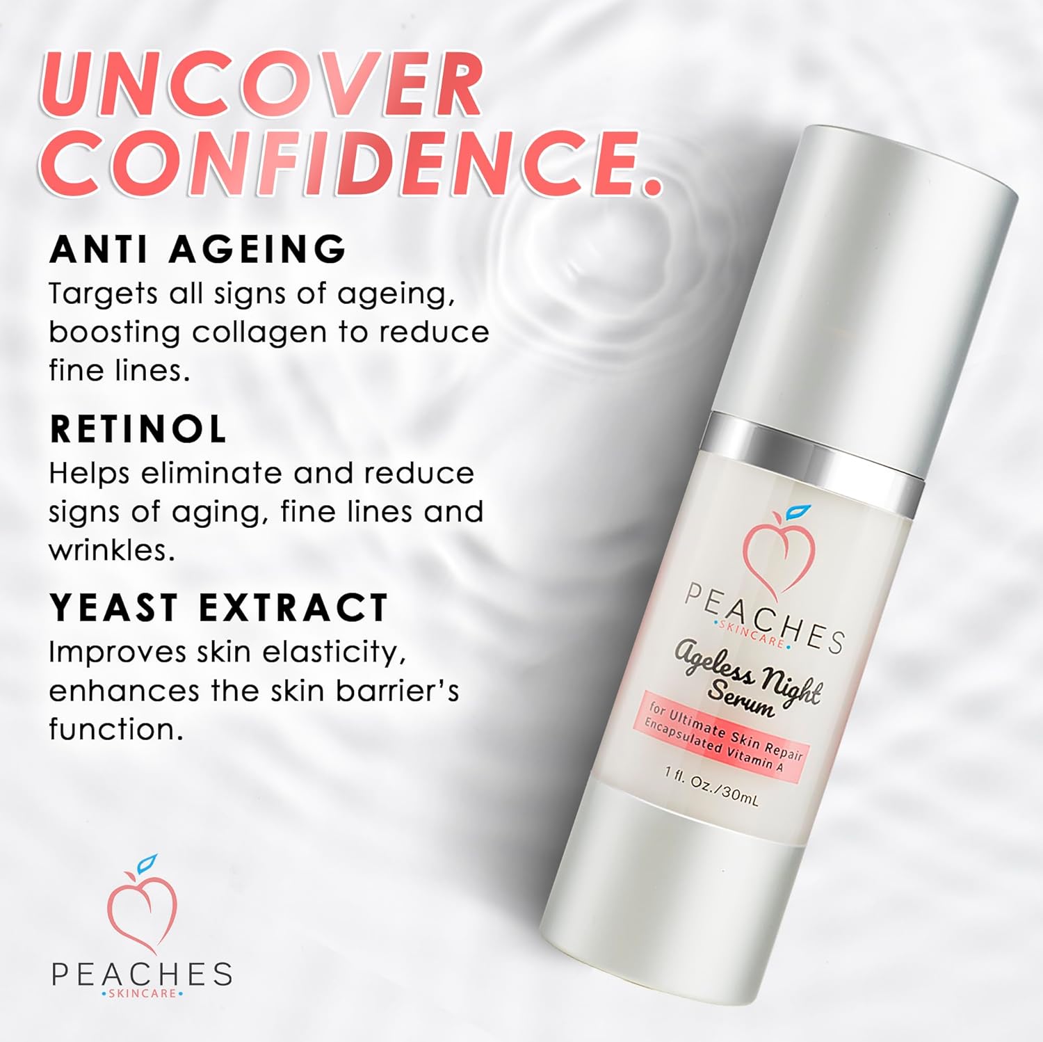 Retinol Serum for Face – Vitamin A Concentrate to Support Radiant, Even-Looking Skin – Plant-Based Facial Formula – Ageless Night Serum (1 oz)-GlimoraGlow