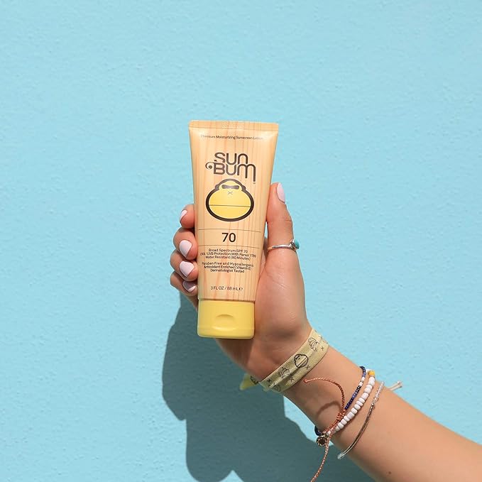 Sun Bum Original SPF 70 Sunscreen Body Lotion - Broad Spectrum Moisturizing Sunscreen with Vitamin E - Hawaii 104 Act Compliant (Made without Octinoxate & Oxybenzone) - Travel Friendly - 3 oz-GlimoraGlow