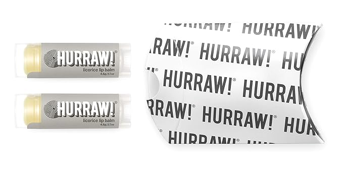 Hurraw! Licorice Lip Balm, 2 Pack: Organic, Certified Vegan, Cruelty and Gluten Free. Non-GMO, 100% Natural Ingredients. Bee, Shea, Soy and Palm Free. Made in USA-GlimoraGlow