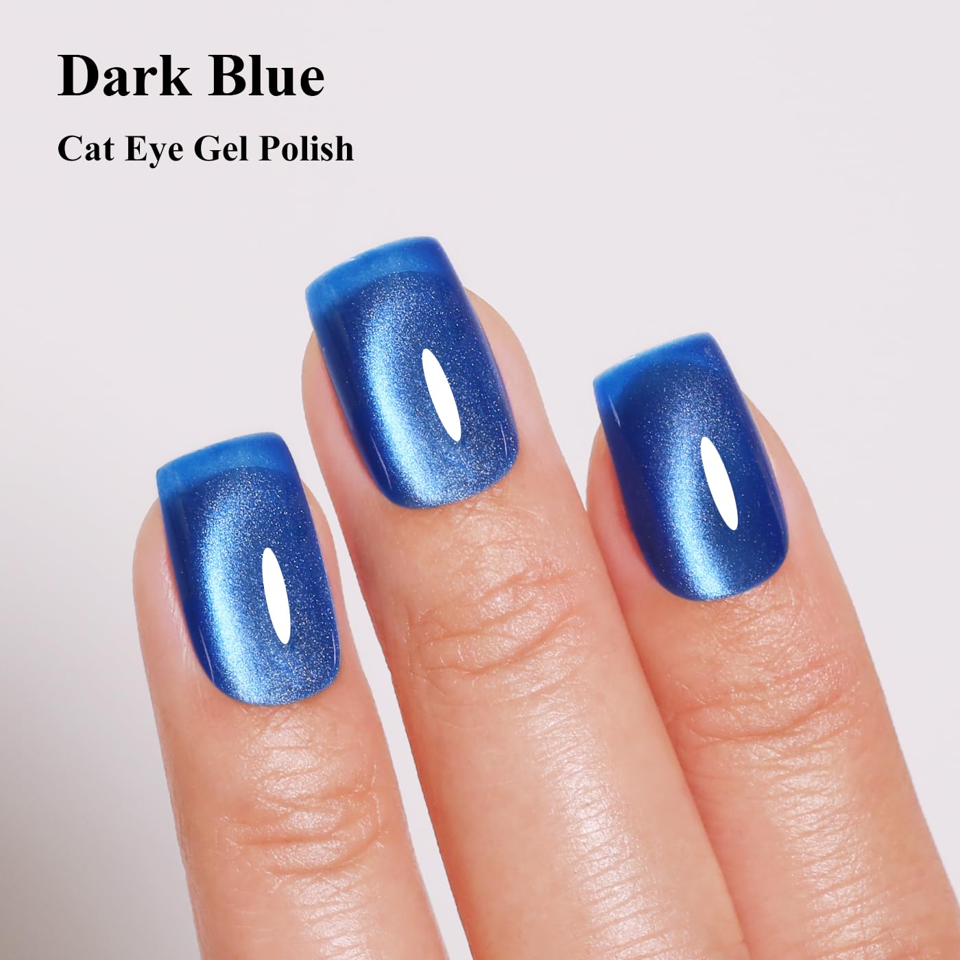 Imtiti Cat Eye Gel Nail Polish, Dark Blue Holographic Magnetic Crystal Nail Gel Polish With Magnet Glittery Galaxy Spring Summer Kit Soak Off UV Led 10ML-GlimoraGlow