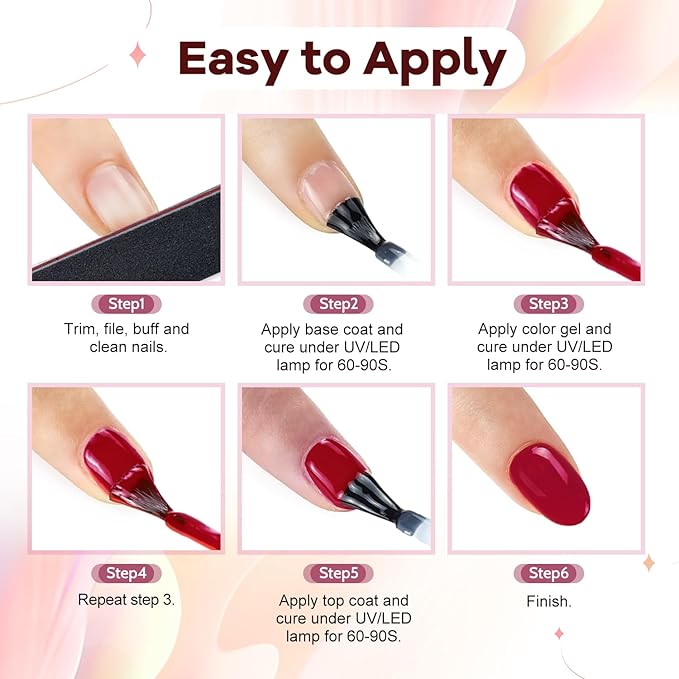 JODSONE 100 Bottles of Gel Nail Polish Kit with U V Led Light 95 Multiple Glossy Glitter Colors Mint Green Light Pink Nail Gel Base Coat Glossy and Matte Top Coat Gel Polish Kit-GlimoraGlow