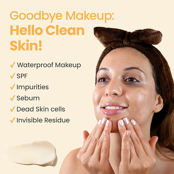 Honey Cleansing Balm Makeup Remover - Face and Eye Makeup Remover for Sensitive Skin Face Wash - Hydrating Facial Cleanser and Gentle to Face Makeup Melting Balm (4oz)-GlimoraGlow