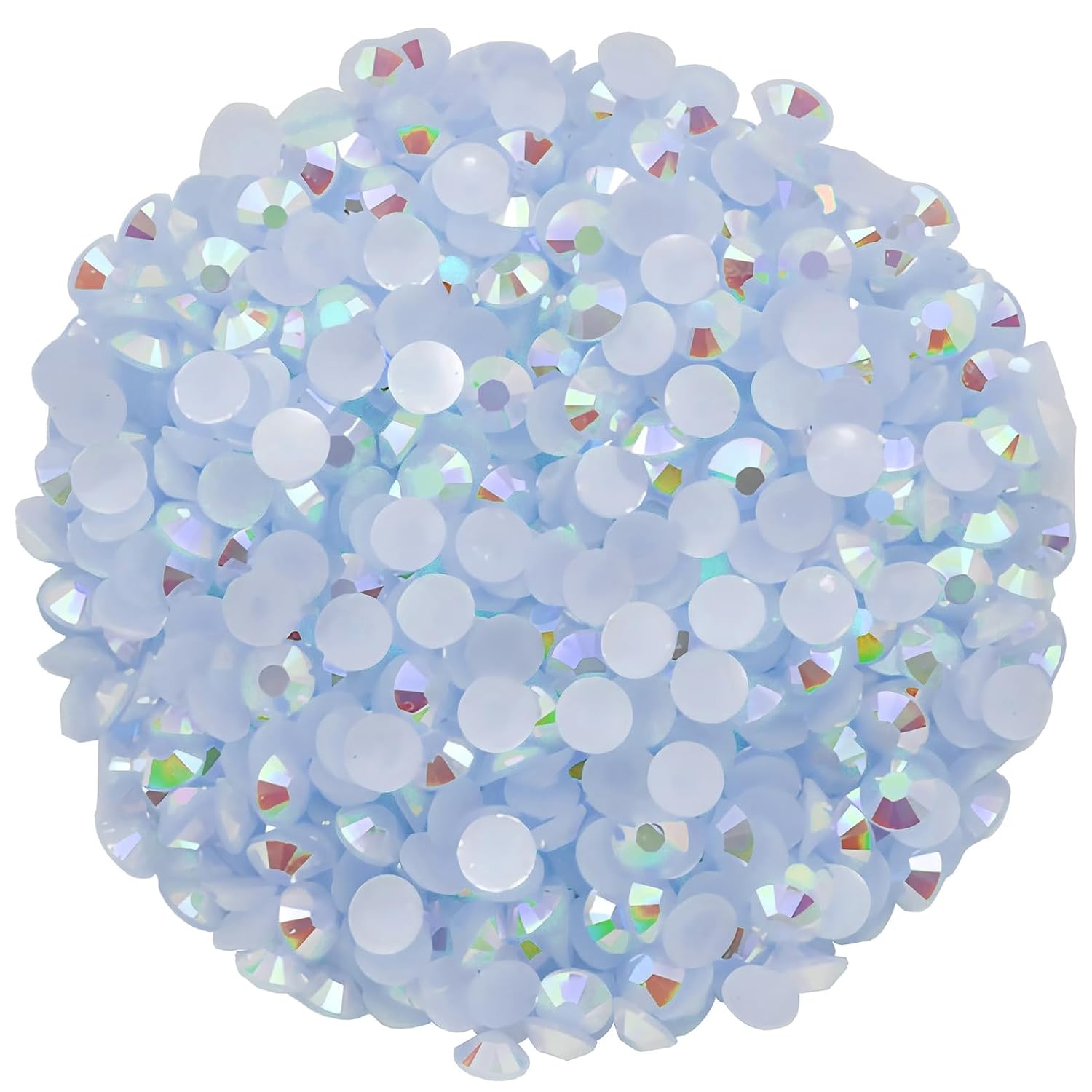 2250 Pcs SS16 4mm AB Flatback Rhinestones for Nails Art Crafts Glitter Round Shine Gems Crystals DIY Clothes Shoes （White AB）-GlimoraGlow