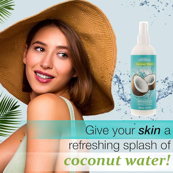 Body Drench Coconut Water Hydrating Spray Lotion for All Skin Types, 8.5 fl oz-GlimoraGlow
