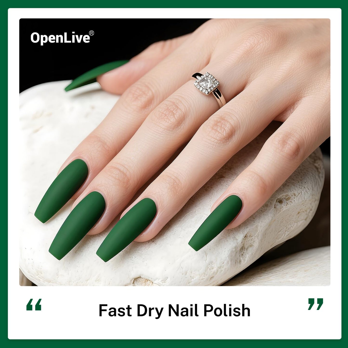16.5ml Dark Green Nail Polish Large Volume Quick Dry Nail Polish, Long Lasting Shine, Fingernail Toenail Nail Art DIY Home Travel Nail Art Gift-GlimoraGlow