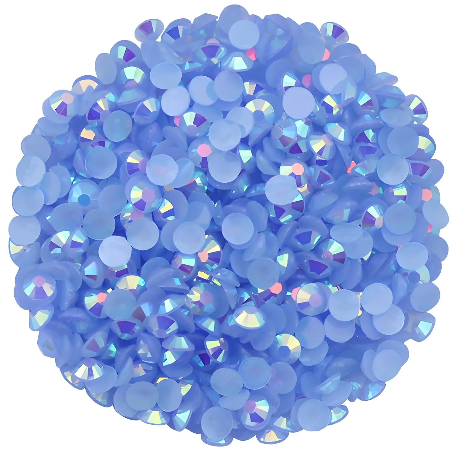 1440 Pcs SS20 5mm Flatback Rhinestones for Nails Art Crafts Glitter Round Shine Gems AB Crystals DIY Clothes Shoes （Light Sapphire AB）-GlimoraGlow