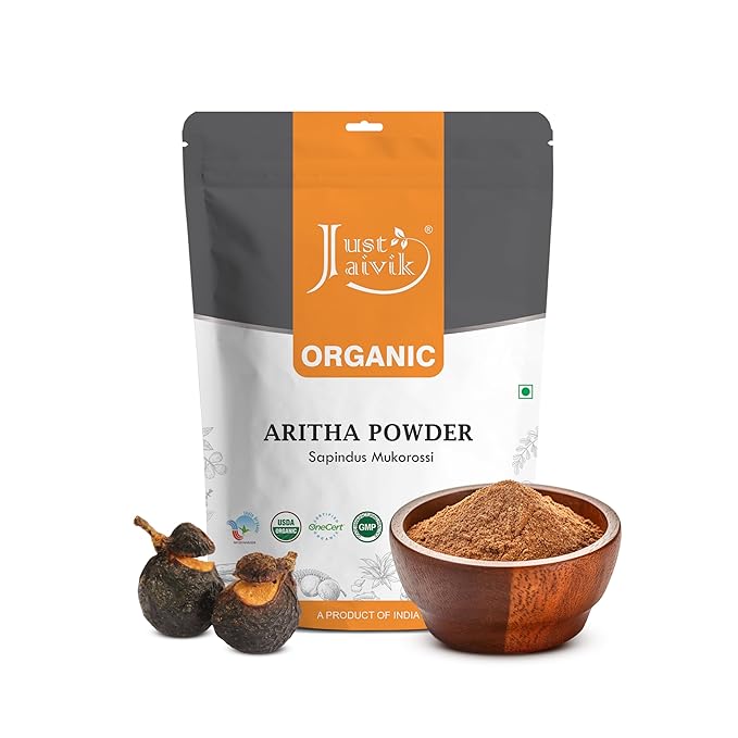 100% Organic Certified Aritha Powder (Soap Nut Powder) 227g /0.5 LB/ 08oz - Organic Hair Cleansing and Conditioning Product-GlimoraGlow
