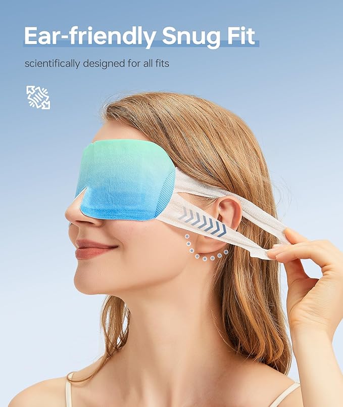 Hyaluronic Acid Self Heating Warm Compress for Eyes, Heated Eye Mask for Fast Relief of Dry Eyes, 7 Pack Steam Eye Mask, Moisturizing & Highly Effective Steam Eye Mask-GlimoraGlow