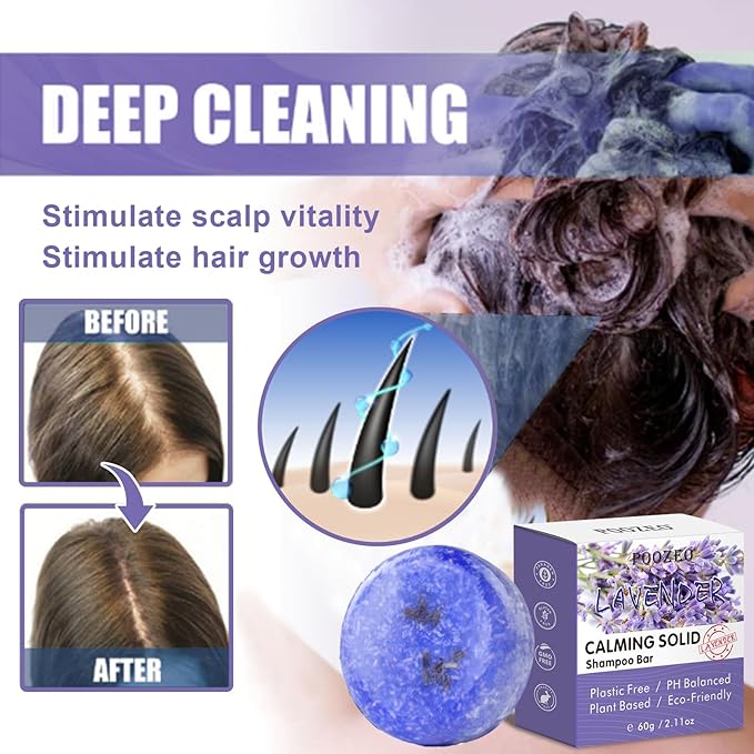 2 Pack Lavender Shampoo Bar,Solid Hair Bar And Conditioner Effect Hair Soap,Organic Shampoo Bars For Hair With All Natural Plant Based Essential Oils,Stocking Stuffers,Gifts for Women-GlimoraGlow