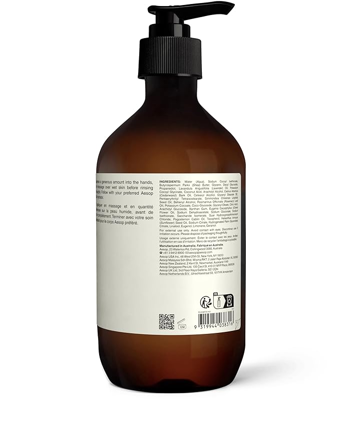 Aesop Eleos Nourishing Body Cleanser | Hydrating Ingredients For Refreshed, Soft Skin | Enriched With Emollients, Humectants, Purifying Botanicals | 500mL / 16.9oz-GlimoraGlow