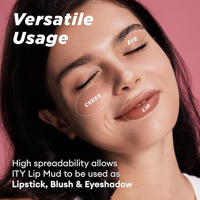 ITY Velvet Matte Finish Lip Stain-Mousse Textured Lip Clay, Nude Shade, Conceals Lip Lines, Rich Pigment Lip Tint Lipsticks, 0.14 oz (4g) in Earthy-GlimoraGlow