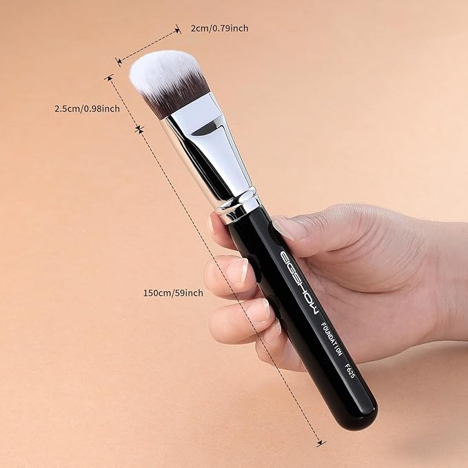 Foundation Brush, EIGSHOW Pro Slanted Brushes Angled Bristles Mask Kabuki Face Brush Perfect for Powder Liquid Cream Buffing Blending (F625)-GlimoraGlow