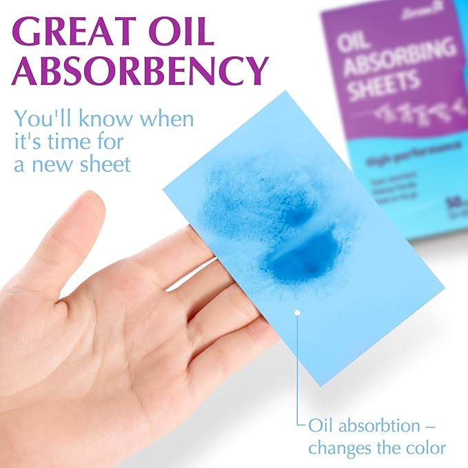 Premium Oil Absorbing Sheets for Face - 6 pack (300 sheets) - Makeup Friendly Oil Blotting Sheets for Face - Blotting Papers for Face with Oily Skin-GlimoraGlow
