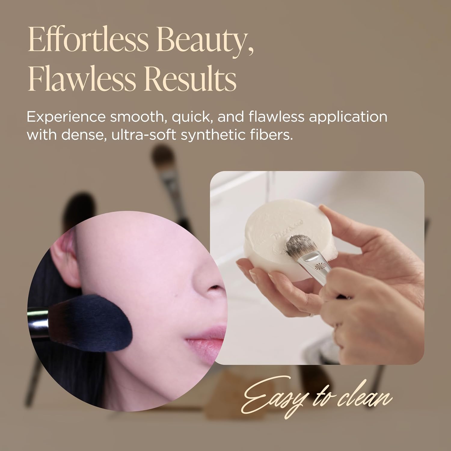 Piccasso 133 Fixing Powder Brush – Soft Synthetic Bristles for Setting Powder, Smooth and Flawless Face Makeup, Gentle Coverage for Pores and Texture, Korean Professional Makeup Brush for Daily Use-GlimoraGlow