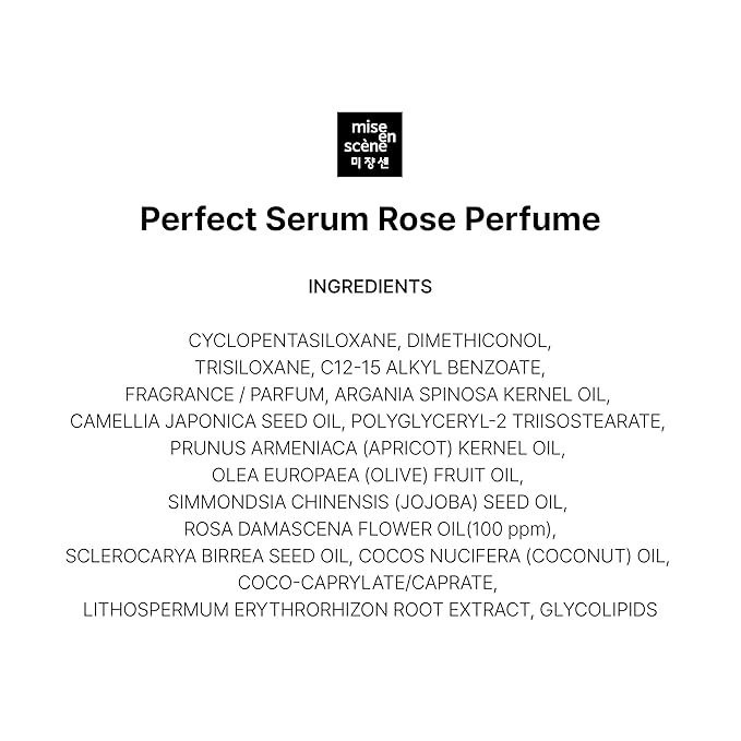 Mise En Scene Perfect Rose Perfume Serum - Korean Hair Essence with Rose Scent, Argan Oil for Damaged Hair Care, 2.70 fl. Oz-GlimoraGlow