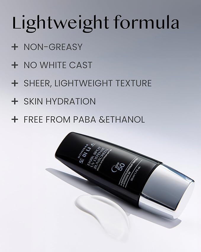 Tone-up Sunscreen DOMINAS (1.7fl oz) - SPF 50, Korean Skin Care, Niacinamide, Panthenol, UV Defense Sunblock, No White Cast, Non-Greasy, Hydrating, Lightweight Protection for Face & Body-GlimoraGlow