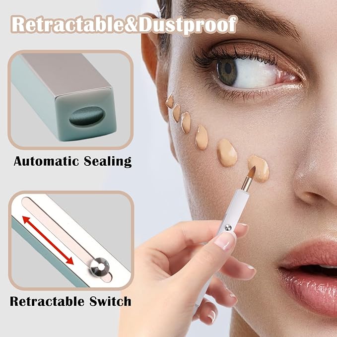 3 Pack Lip Brush for Lipstick Makeup Brushes Double-Ended Retractable Lip Brush with Cap Dustproof for Lipstick Gloss Creams Portable with Cap(Black + Gold + Silver)-GlimoraGlow