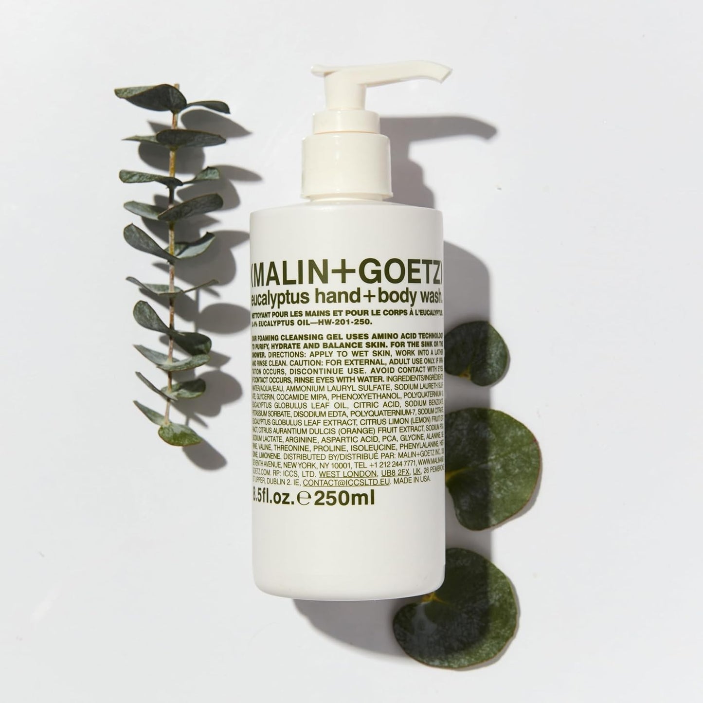MALIN+GOETZ Eucalyptus Hand + Body Wash – natural hydrating soap,cleansing and purifying for all skin types, prevents stripping or irritation on sensitive skin. Cruelty-free. 8.5 fl oz-GlimoraGlow