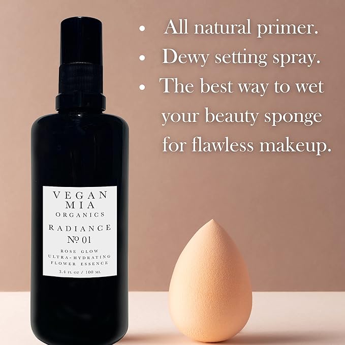 Organics - Radiance, Ultra-Hydrating Rose Water Spray for Face and Neck, Face Mist with Organic Rose Flower Essence, Facial Mist for All Skin Types, Hydrates Dry and Dull Skin, 3.4 fl oz-GlimoraGlow