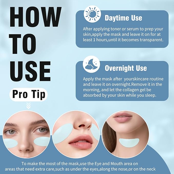 ISTON Overnight Collagen Face Mask - Intense Hydration & Anti-Aging - With 5 Hyaluronic Acids, Peptides & Plant Extracts - Reduce Fine Lines, Plump Skin, Minimize Pores -4Pack-GlimoraGlow