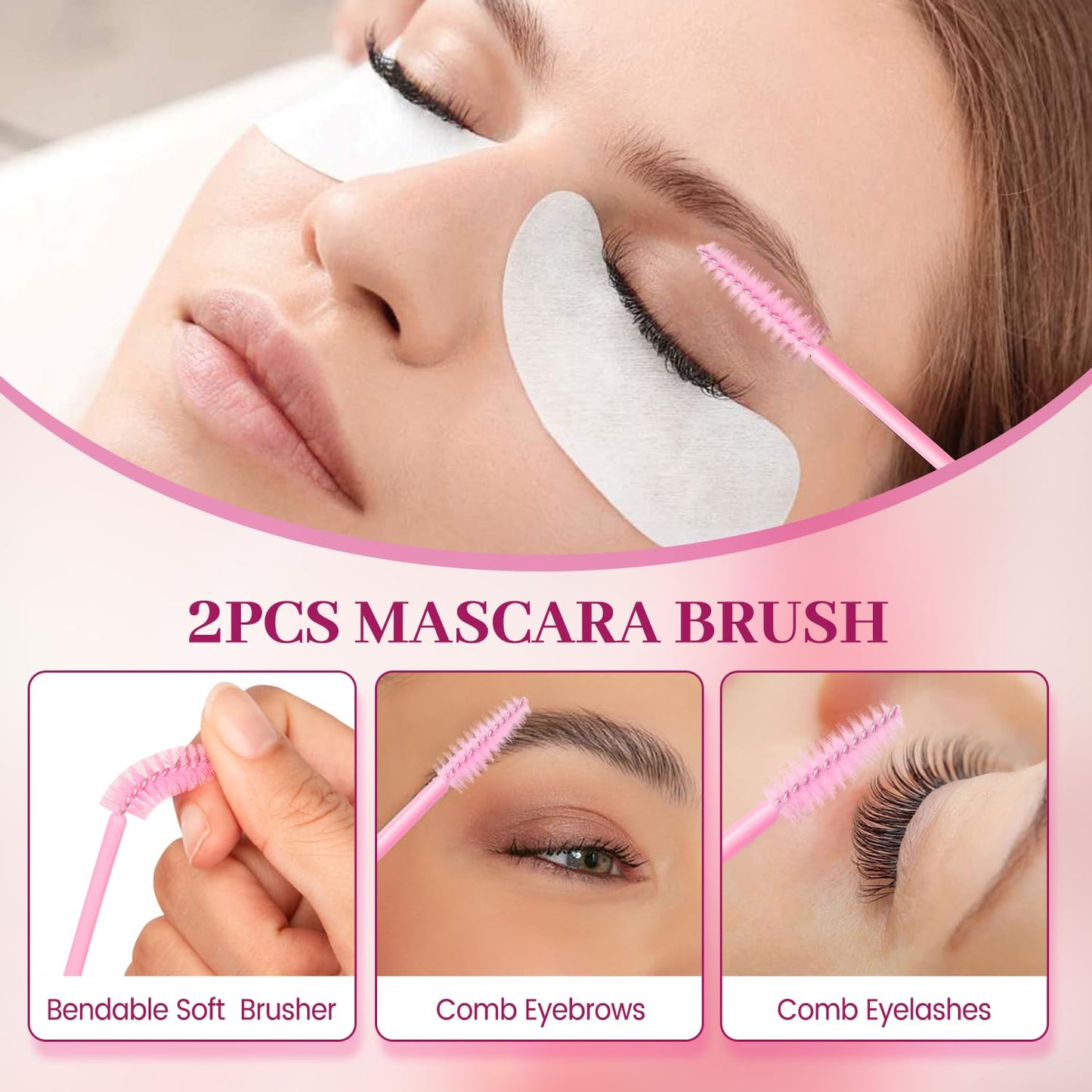 Buqikma Lash Shampoo Kit - Lash Cleaning for Eyelash Extension, 60Ml/2.11fl.Oz Eyelash with Lash Shampoo Brushes Gentle Lash Extension Cleanser for Professional Salon Use and Home Use (2 Pcs)-GlimoraGlow