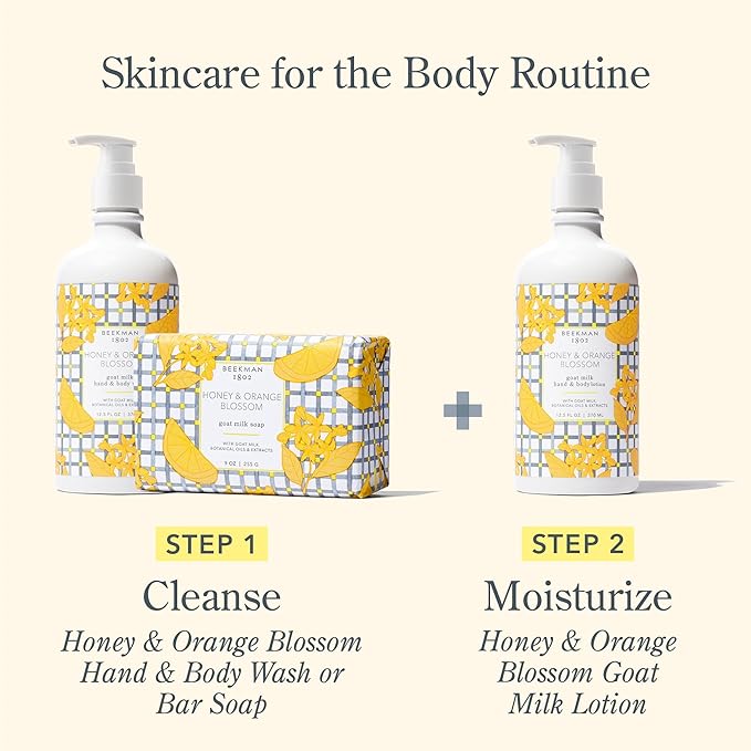 Beekman 1802 Goat Milk Body Lotion, Honey & Orange Blossom - Scented - 12.5 oz - Moisturizing with Shea Butter - for Sensitive Skin - Cruelty Free - Packaging May Vary - Pump Included, Ready for Use-GlimoraGlow