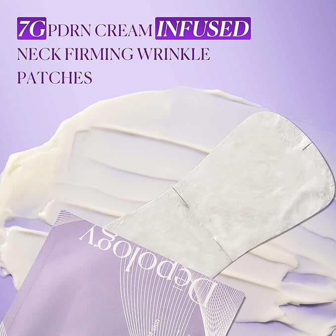 depology Tightening and Lifting Neck Wrinkle Patches with Cream, PDRN Deep Collagen Neck Mask, Firming Patch with PDRN、Collagen and Niacinamide Cream-GlimoraGlow