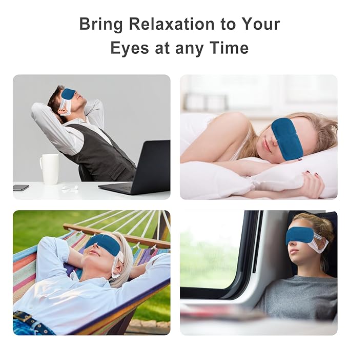 10PCS Steam Eye Mask, Relieve Eye Fatigue, Can be Used for Eye Relaxation, Jet Lag or Insomnia, Disposable Heated Steam Eye Mask, Rich in Nutrients Heated to Promote Absorption (Fragrance-Free)-GlimoraGlow