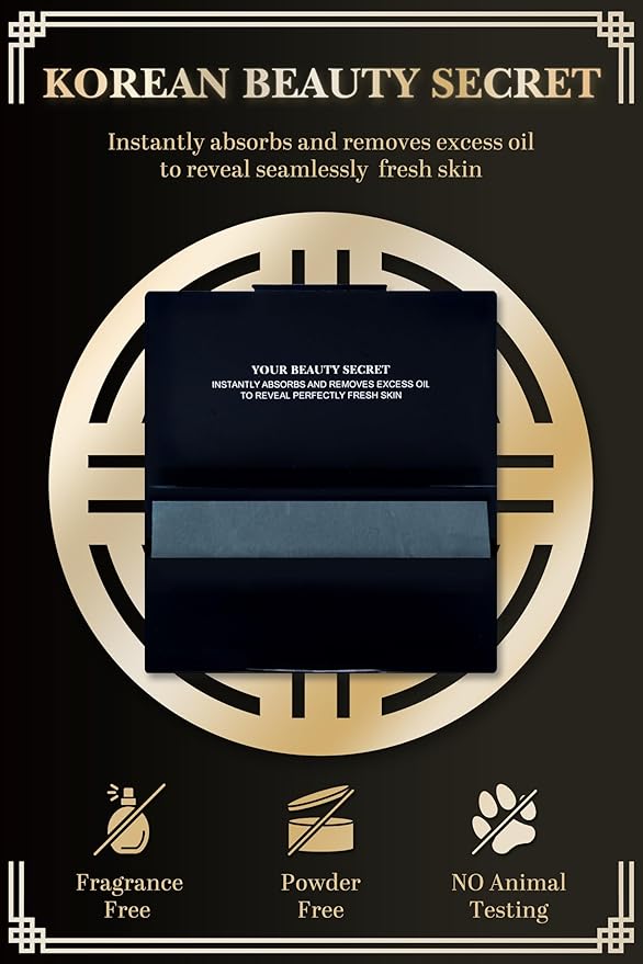 [KPOP Beauty] Makeup Friendly Oil Blotting Paper - DANABE Bamboo Charcoal Face Oil Blotting Sheets | Korean Skincare Oil Absorbing Sheets for Face (4x3.6 in.100 Large Sheets)-GlimoraGlow