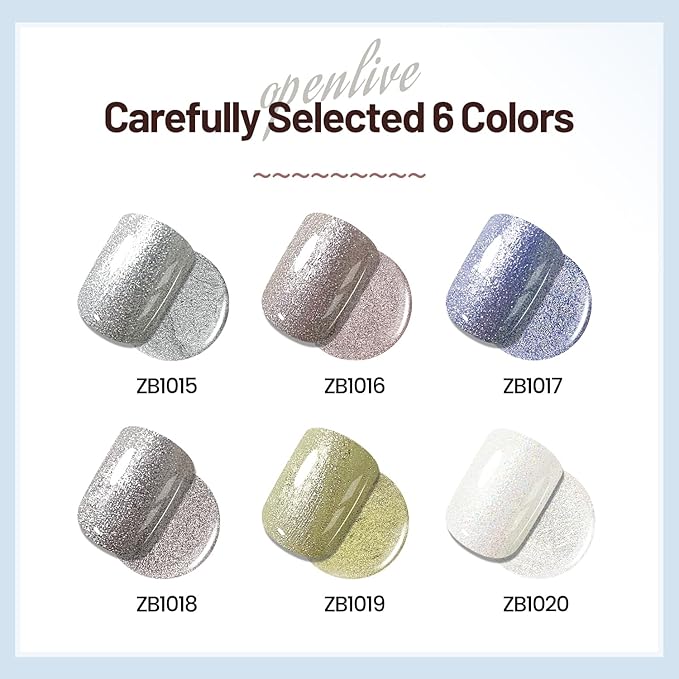 10ml Glitter Nail Polish Set 6 Colors Glitter Effect All Seasons Neutral Color Quick Dry Nail Polish Set for Women Salon DIY Nail Art-GlimoraGlow