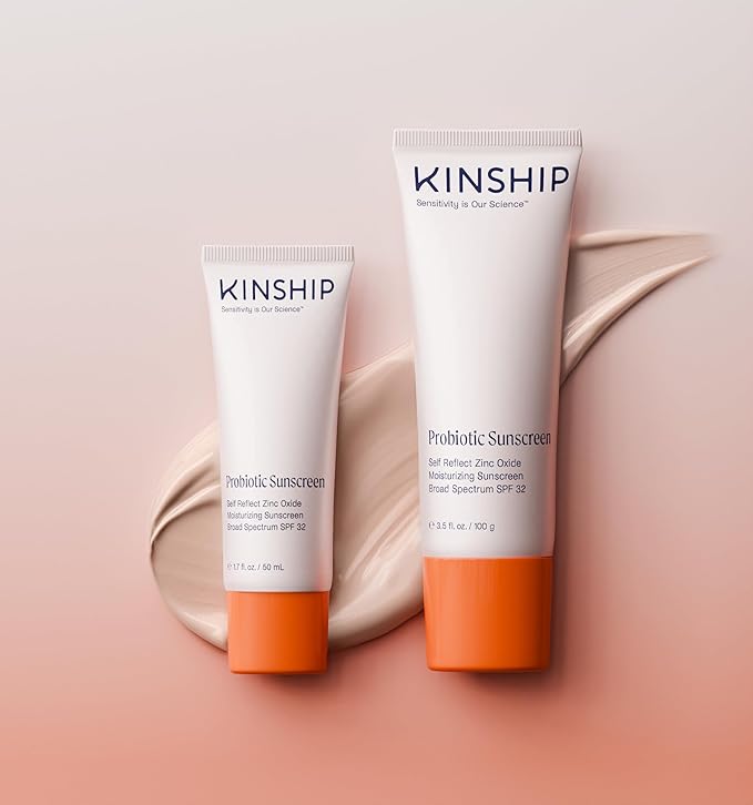 Kinship Zinc Oxide Mineral Sunscreen for Face Self Reflect SPF 32 | Vegan, Reef Safe, Non Toxic Eczema Sunscreen for Sensitive Skin | Sunblock Face Moisturizer with SPF (1.75 oz)-GlimoraGlow